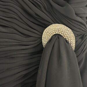 Raul Blanco Black Dress with Silver Accent